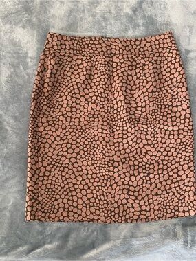 Brown Polka Dot Pencil Skirt Ann Taylor LOFT size 6